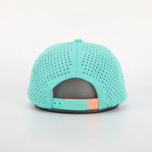 Personalizado 5 paneles 3D bordado parche Logo impresión impermeable corte láser agujero deportes perforado papá sombrero gorra de béisbol - Product Image 5