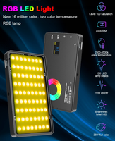 Lampe vidéo LED RVB, lumière d'appareil photo, pleine couleur, rechargeable 4000 mAh, intensité réglable 3200K-8500K, panneau lumineux pour studio photo