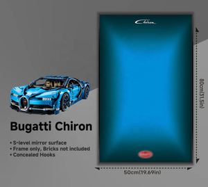 Vitrine murale en acrylique pour modèle de voiture <span class=keywords><strong>Bugatti</strong></span> <span class=keywords><strong>Chiron</strong></span> en blocs de construction 80x50cm, cadre miroir uniquement - Product Image 2