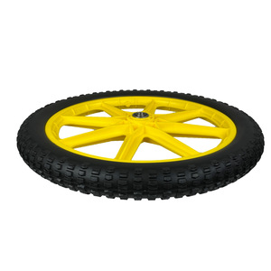 Roue en polyuréthane non gonflable de 20 pouces, jaune, pour chariot à glaces - Product Image 3