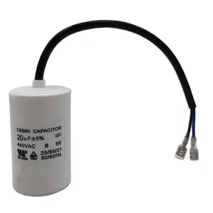 Coque en plastique CBB60 condensateur de moteur de démarrage courant utilisé pour les pièces de réfrigérateur