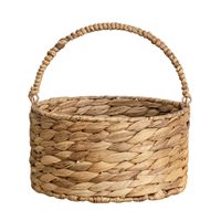 Panier de rangement rond en jacinthe d'eau tressée, ouvert en dessus, pour étagère et placard domestique - Vente en gros