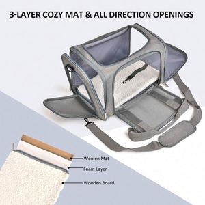 Échantillon gratuit, vente flash, sac de transport pour animaux de compagnie de haute qualité, durable, approuvé par les compagnies aériennes, sac pour chat, cage de transport pour animaux de compagnie pour les voyages en plein air - Product Image 5