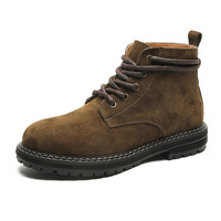 Nouvelle collection printemps : Bottes mi-mollet tendance et polyvalentes pour pieds larges, respirantes, à lacets avant, style moto classique pour le travail.