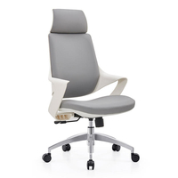 Chaise de bureau de direction à dossier haut, appui-tête réglable, ergonomique, en cuir, base en acier à cinq branches, accoudoirs monobloc, chaise élévatrice