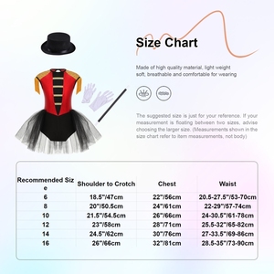 Traje de Danza Unitardo para Niñas de 6 a 16 Años, Disfraz de Ringmaster de Circo, Conjunto de Body para Cosplay, Disfraces para Fiestas Temáticas y Juegos de Rol - Product Image 6