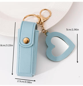 Porte-clés Lanson en cuir PU Porte-clés porte-baume à lèvres de haute qualité Porte-clés en gros étui à lèvres portable porte-brillant à lèvres Porte-clés - Product Image 4
