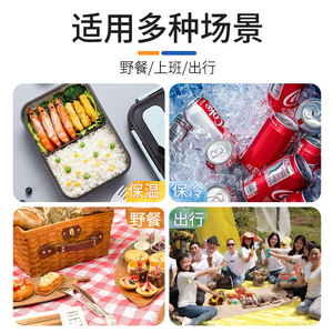 Large Capacity Insulated <b>Lunch</b> <b>Bag</b> Oxford Cloth Leak Proof For Office School Picnic Ice <b>Pack</b> - Product Image 5