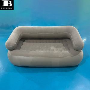 Canapé-lit gonflable double détachable avec pompe à batterie intégrée de 2000 mAh, fauteuil <span class=keywords><strong>inclinable</strong></span> automatique, camping, maison - Product Image 2