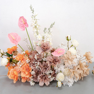 Nouvelles fleurs artificielles pour mariage, arrangement floral décoratif pour allée centrale, fleurs décoratives pour décorations de mariage - Product Image 1