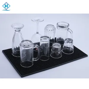 Whiskey glass wholesale accessories bar mat Factory custom design logo non-slip eco-friendly pvc rubber beer bar mat