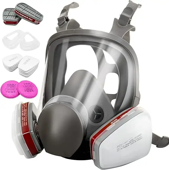 Respirateur intégral pour vapeurs organiques et particules-Double filtration au charbon actif-Masque de protection complète des yeux