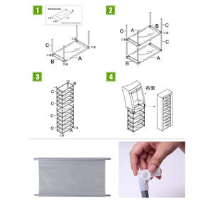 DB Fashionable 9 Lattices Porte-chaussures en tissu non tissé Design peu encombrant avec 9 compartiments pour chaussures - Product Image 5