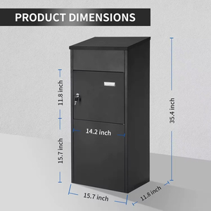 Buzón de Paquetería Metálico Impermeable para Exteriores, con 2 Llaves, Diseño Independiente, Antirrobo, Capacidad de 100L para Entrega Postal - Product Image 2