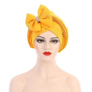 Turbante de estilo africano para mujer, pañuelo para la cabeza de estilo musulmán, con lazo para la cabeza, en oferta - Product Image 2