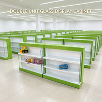 Vitrine autoportante moderne en MDF avec éclairage LED pour la présentation et le stockage de produits en pharmacie et en magasin de proximité