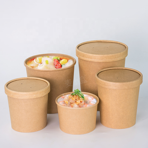 Ciotole di Carta Personalizzate <span class=keywords><strong>per</strong></span> Pranzo, Monouso, 24oz, <span class=keywords><strong>per</strong></span> Zuppa e Insalata, in Carta Kraft con Coperchio - Product Image 5