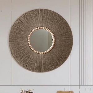 กระจกติดผนังห้องนั่งเล่นขนาดเล็กสไตล์เอเชียตะวันออกเฉียงใต้กระจกวงกลมตกแต่งผนังแบบสั่งทำที่แขวนเหมาะกับโถงทางเดิน - Product Image 2