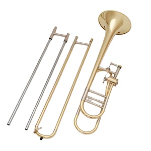<span class=keywords><strong>Trombone</strong></span> ténor professionnel avec finition dorée peinte, transposition Bb/F, instrument <span class=keywords><strong>à</strong></span> vent - Product Image 2
