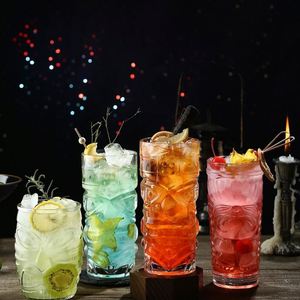 Verre à cocktail Tiki hawaïen en verre, tasse à jus Ghost Face, verre à boisson glacée, tasse Zombie, style minimaliste - Product Image 1