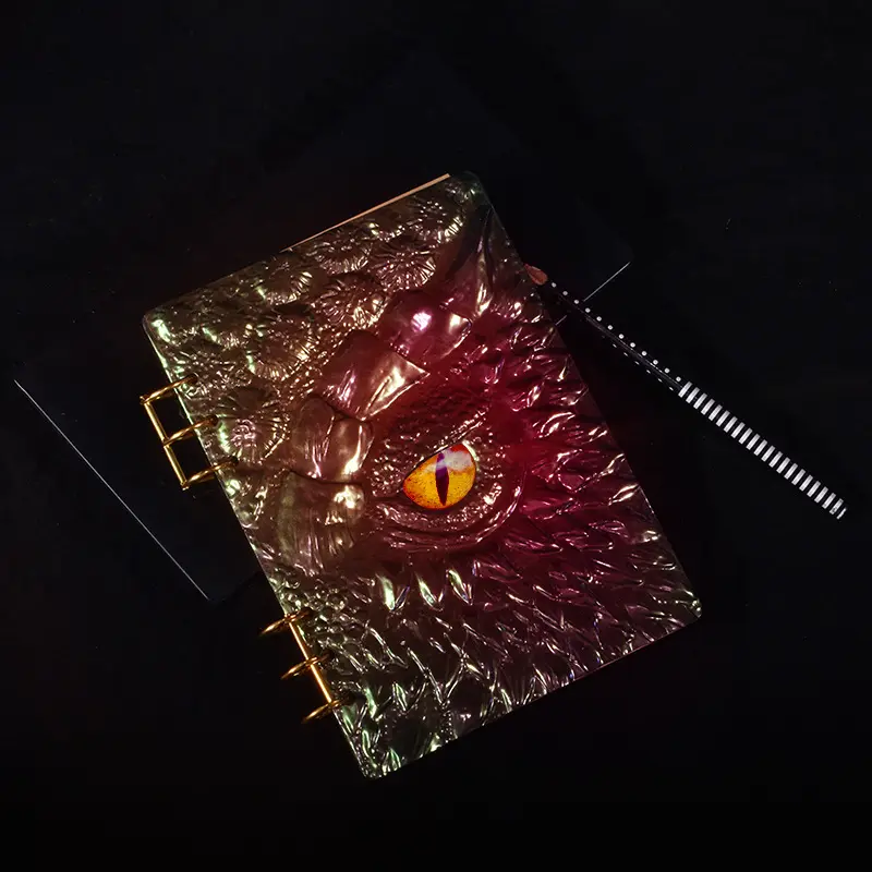 Diy Cthulhu Stijl Dragon Demon Eye 3d Embossment Hars Notebook Case Cover Siliconen Mal