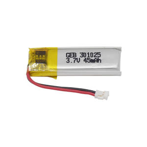 Batteria Lipo 301025 <span class=keywords><strong>3</strong></span>.7V 45mAh a Prezzo di Fabbrica, Batteria al Litio Ricaricabile <span class=keywords><strong>3</strong></span>.7V 45mAh, Batteria Li-polimero <span class=keywords><strong>3</strong></span>.7V con 50mAh - Product Image 1