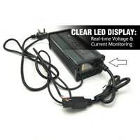 Chargeur de batterie pour véhicule électrique 48V 5A pour vélos électriques/trottinettes/motocyclettes, puissance de sortie 600W avec ports AC/DC