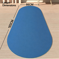 Tapis de yoga ovale en TPE, 6 mm d'épaisseur, bleu foncé, antidérapant, écologique, pour entraînement et Pilates