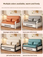 Sofá Cama Plegable de Doble Uso, Piel Sintética, Extensible, con Almacenamiento, Diseño Nórdico Moderno, para Apartamentos Pequeños, Sala de Estar, Sofá Doble