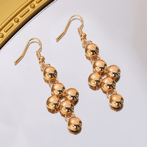 두바이 24k 금 3피스 합금 웨딩 신부 패션 주얼리 액세서리 목걸이 귀걸이 팔찌 세트 - Product Image 4
