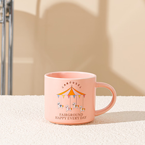 Taza de Leche con Logotipo Personalizado, Vaso de Agua para Desayuno, Taza de Cerámica Rosa con Diseño de Caballo, Taza Térmica - Product Image 5