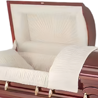 Muestra de ataúd de madera de cerezo estilo americano al mejor precio Ataúd funerario Premium Venta directa del proveedor para los muertos