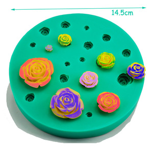 <b>Silicone</b> Rose Mold Set For Fondant Chocolate Cake Decorating DIY <b>Baking</b> Tools Flexible Reusable Non-Stick Molds - Product Image 3
