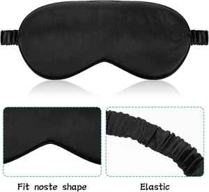 Custom Logo Silk Satin Sleep Fashionable Soft Breathable Blackout Eye Mask With Elastic Strap for Men and Women - Product Image 3