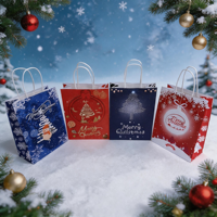 Sac fourre-tout en papier kraft vert recyclable 120 g/m² avec poignée personnalisable pour cadeaux de fêtes et vente au détail en café