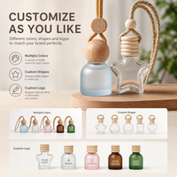 Diffuseurs de parfum pour voiture de luxe en verre, flacons pendentifs désodorisants, logo personnalisé disponible pour la décoration automobile