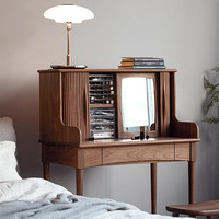 Ensemble de coiffeuse en bois de chêne massif de style nordique, table de maquillage moderne pour chambre à coucher avec meuble de rangement latéral, mobilier personnalisé OEM