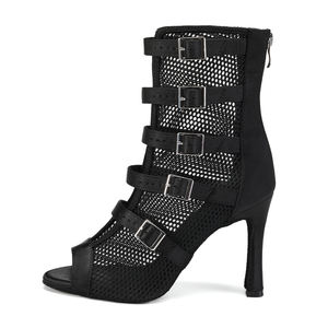 नवीनतम फैशन सुंदर Y006 महिलाओं के उच्च एड़ी साटन + शुद्ध लैटिन नृत्य हॉल उच्च टखने के ऊपर - Product Image 1