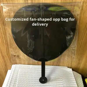 Éventail à main en PVC personnalisable, motif K-Pop, cercle, cœur, DIY, citrouille, couleur unie, cadeaux publicitaires d'entreprise pour personnalisation - Product Image 4