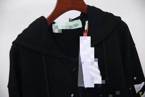 OFF Sweat à capuche pour homme, coupe ample, avec poche, en tissu de qualité supérieure, motif flèche 3D, blanc, nouveau modèle basique, vente en gros - Product Image 3