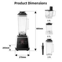 Cross-border blender huishoudelijke multifunctionele molen fruit- en groentesapcentrifuge voedselverwerker mixer sapmaker plastic 2L