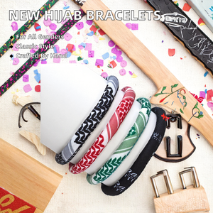 ขายส่งของขวัญสไตล์ชาติพันธุ์ทันสมัย ผ้าพันคอเชมากห์แบบอาหรับทำมือสำหรับผู้ชาย ผ้ากูตราแบบถัก ผ้าเคฟฟียะห์แบบปาเลสไตน์ กำไลข้อมือ - Product Image 3