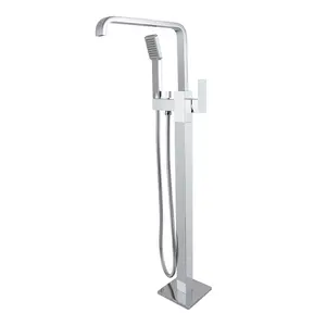 GSA3030 Bathroom Luxury Floor Brass Hand Shower Freestanding Bath Tub Faucet Mixer Taps Set