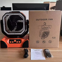 Ventilateur de camping électrique portable 40000mAh avec lumière LED, batterie externe, contrôlable par application, 4 vitesses, design suspendu/sur pied, alimentation d'urgence