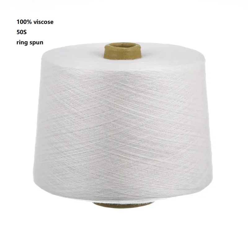 50S 100% Viscose Ring Spun Yarn Raw White Viscose Spun Yarn For Knitting