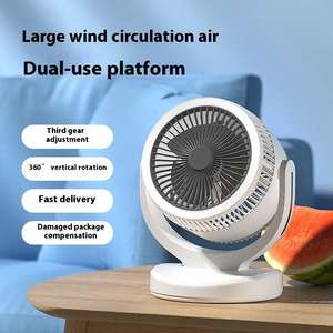 Ventilateur de table rechargeable commercial, ventilateur portable sur pied avec lumière LED pour chambre, maison et extérieur - Product Image 4