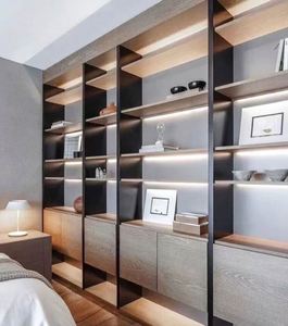 Meubles de maison, bibliothèque en bois sur mesure, cloison décorative, armoire de rangement, bibliothèque en bois, étagères et bibliothèques - Product Image 1