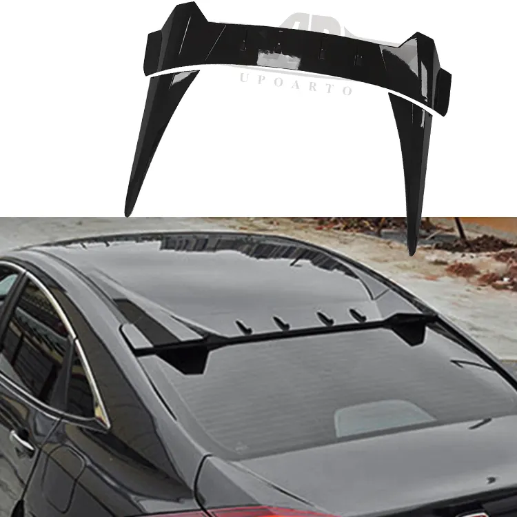 Progettazione di fabbrica e produzione di plastica ABS realizzata in nastro 3M installazione Typer Style Spoiler sul tetto posteriore per Honda Civic FK8 2016-2020