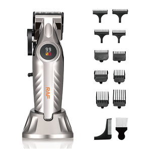 Cortadora de Pelo Recargable RAF, Recortadora de Barba, Máquina de Barbería Inalámbrica con Cable USB Tipo C, Pantalla LCD y Múltiples Peines Guía - Product Image 4