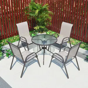 花园家具户外现代餐椅Textilener织物折叠椅